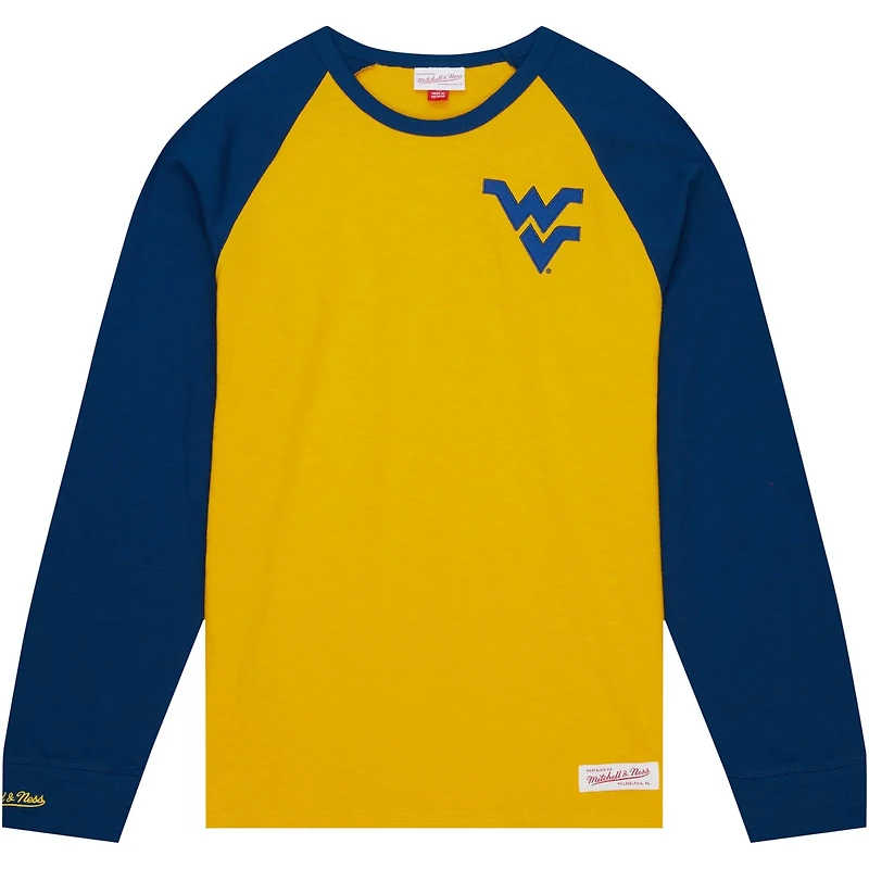 Mitchell  Ness West Virginia Mountaineers Legendary Slub Raglan Long Sleeve T-Shirt