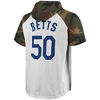 Mookie Betts Camo Los Angeles Dodgers Player Big  Tall Raglan Hoodie T-Shirt