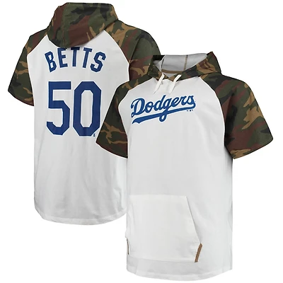 Mookie Betts Camo Los Angeles Dodgers Player Big  Tall Raglan Hoodie T-Shirt