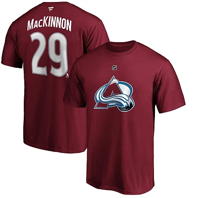 Nathan MacKinnon Colorado Avalanche Team Authentic Stack Name Number T-Shirt