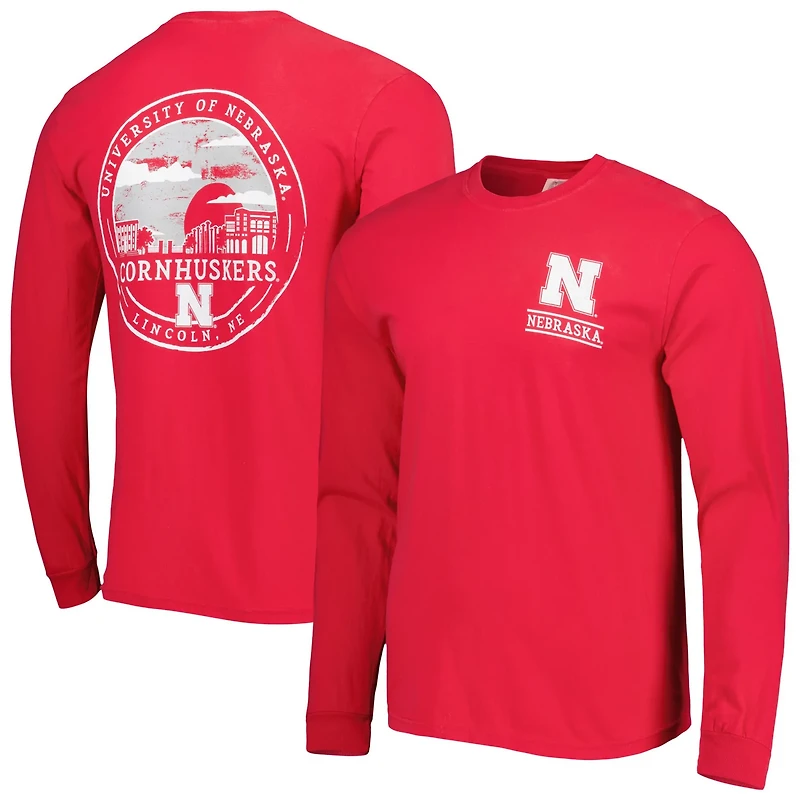 Nebraska Huskers Circle Campus Scene Long Sleeve T-Shirt