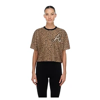 New Era Atlanta Braves Leopard Boxy Cropped T-Shirt
