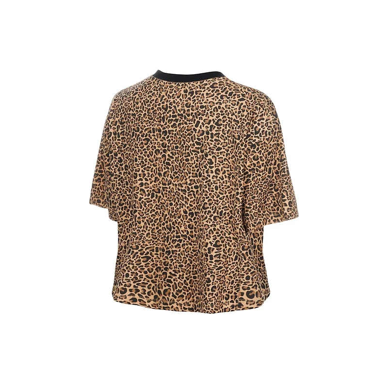 New Era Atlanta Braves Leopard Boxy Cropped T-Shirt