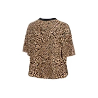 New Era Atlanta Braves Leopard Boxy Cropped T-Shirt