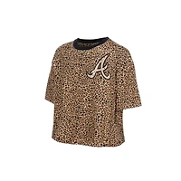 New Era Atlanta Braves Leopard Boxy Cropped T-Shirt