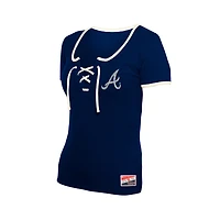 New Era Atlanta Braves Throwback Lace Up T-Shirt