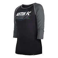 New Era Austin FC Athletic Raglan 3/4-Sleeve T-Shirt