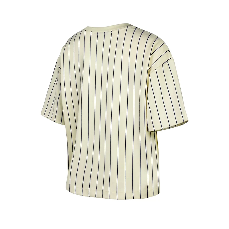 New Era Cleveland Guardians City Connect Multiplier Pinstripe Cropped T-Shirt