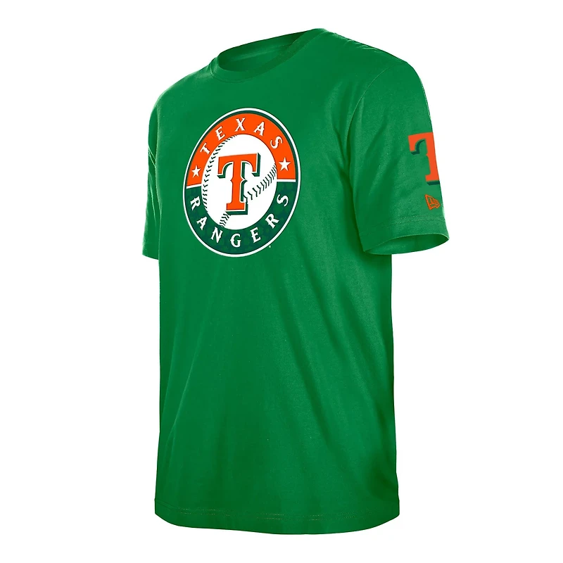 New Era Kelly Texas Rangers St Patrick's Day Shamrock Fill T-Shirt