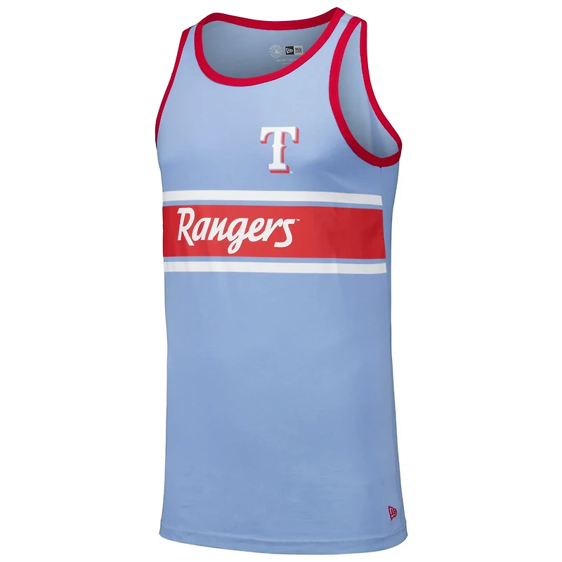 New Era Light Texas Rangers Jersey Ringer Tank Top