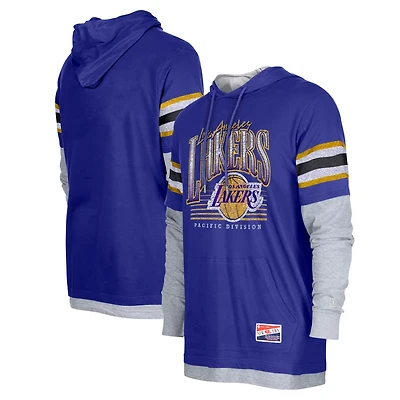 New Era Los Angeles Lakers Layered Long Sleeve Hoodie T-Shirt