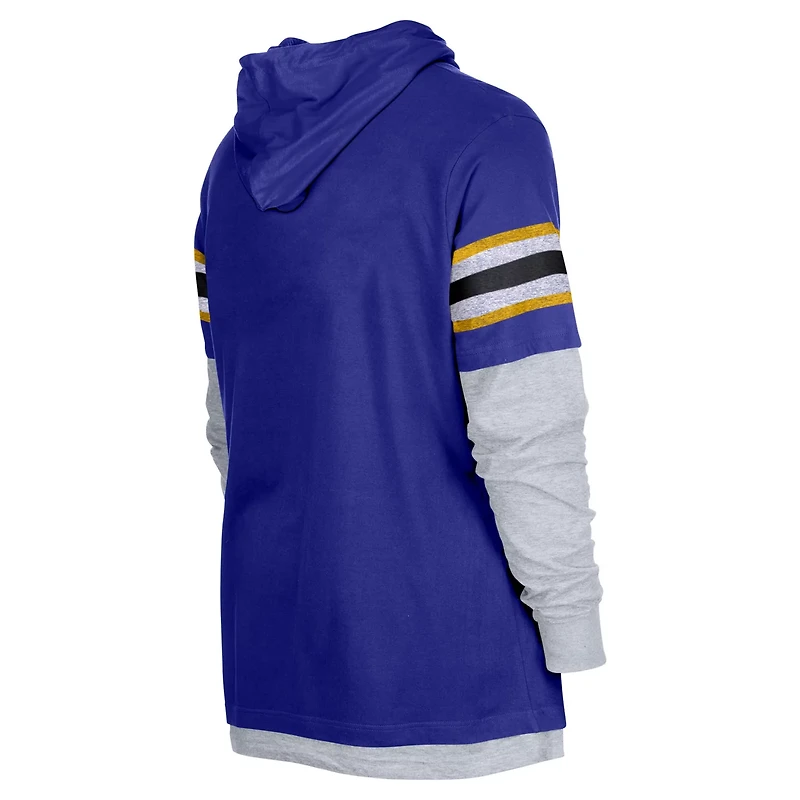 New Era Los Angeles Lakers Layered Long Sleeve Hoodie T-Shirt