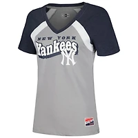 New Era New York Yankees Heathered Raglan V-Neck T-Shirt