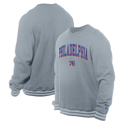 New Era Philadelphia 76ers Chenille Cross Over Pullover Sweatshirt