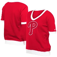 New Era Philadelphia Phillies Game Day Rhinestone V-Neck T-Shirt