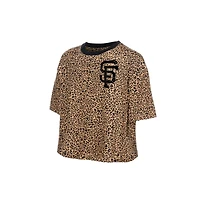 New Era San Francisco Giants Leopard Boxy Cropped T-Shirt