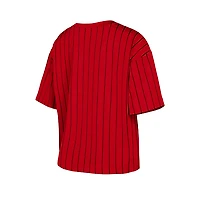 New Era St Louis Cardinals City Connect Multiplier Pinstripe Cropped T-Shirt