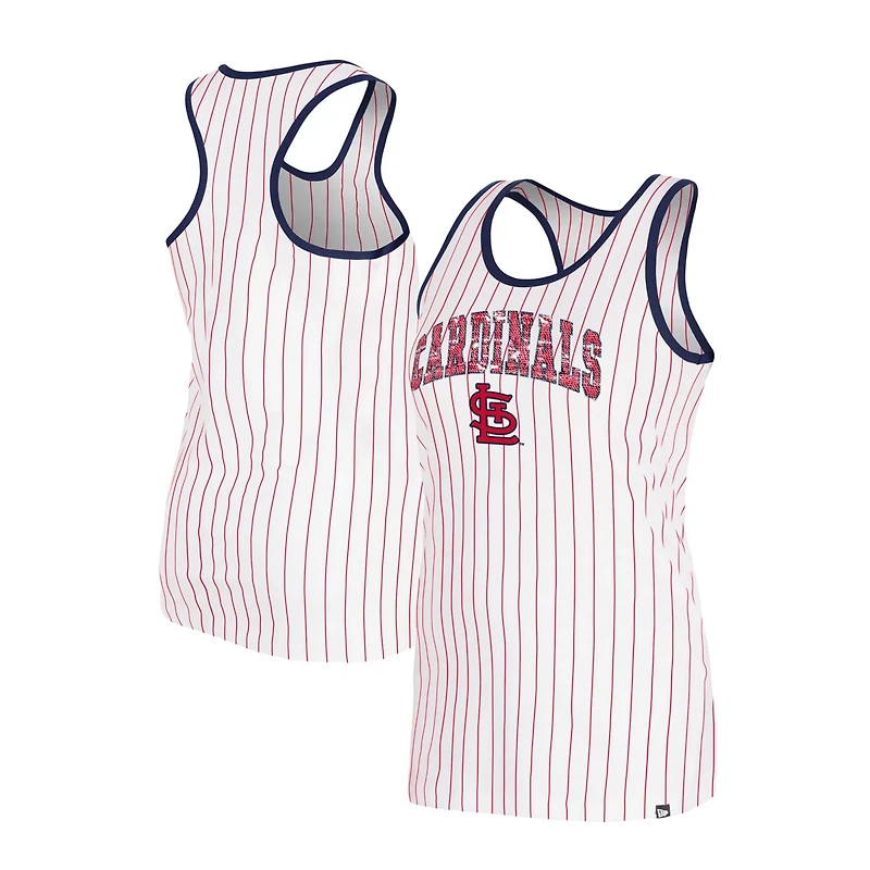 New Era St Louis Cardinals Sequin Pinstripe Racerback Tank Top