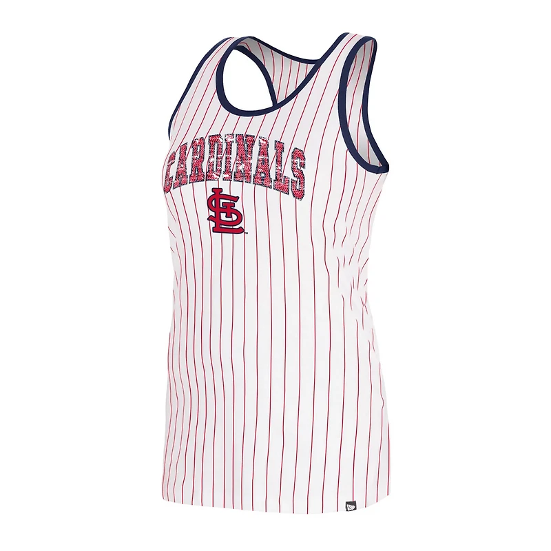 New Era St Louis Cardinals Sequin Pinstripe Racerback Tank Top