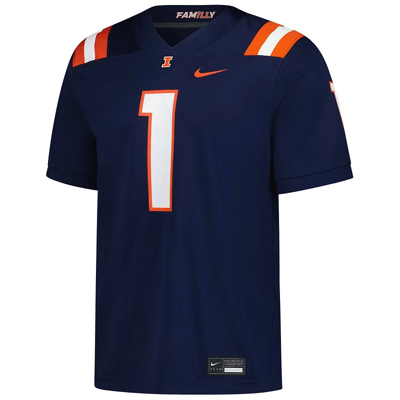 Nike 1 Illinois Fighting Illini Game Football Jersey