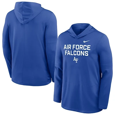 Nike Air Force Falcons 2025 Sideline Dri-FIT Long Sleeve Hoodie T-Shirt
