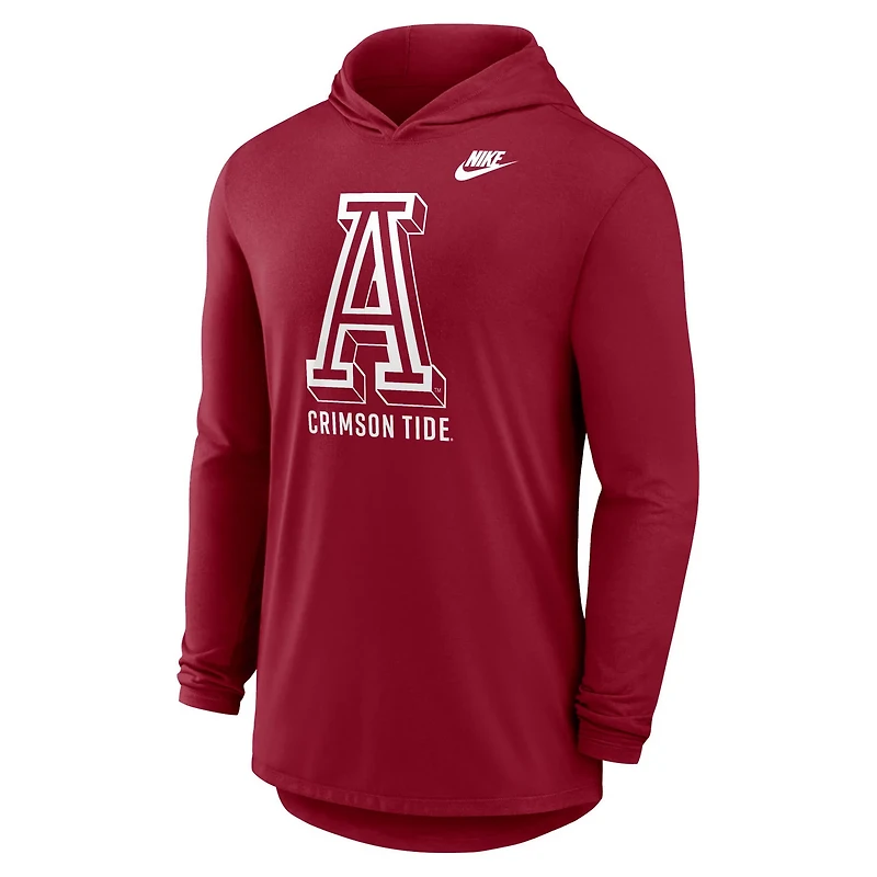 Nike Alabama Tide Legacy Tri-Blend Dri-FIT Long Sleeve Hoodie T-Shirt