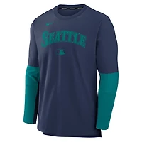Nike Aqua Seattle Mariners Authentic Collection Lightweight Player Performance Long Sleeve Top