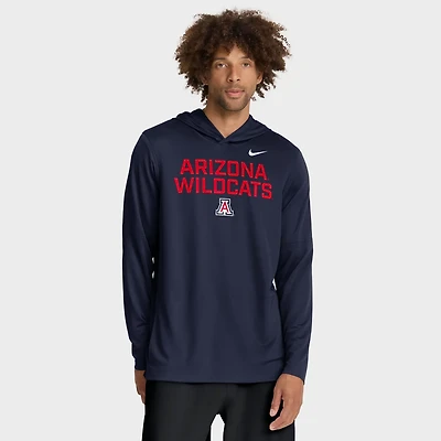Nike Arizona Wildcats 2025 Sideline Performance Long Sleeve Hoodie T-Shirt