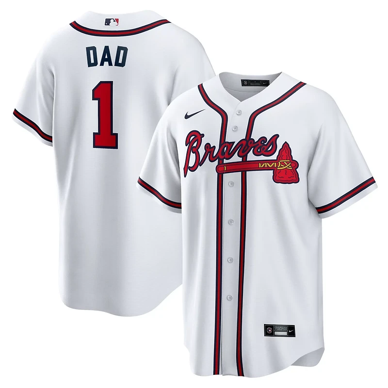Nike Atlanta Braves 1 Dad Home Replica Jersey