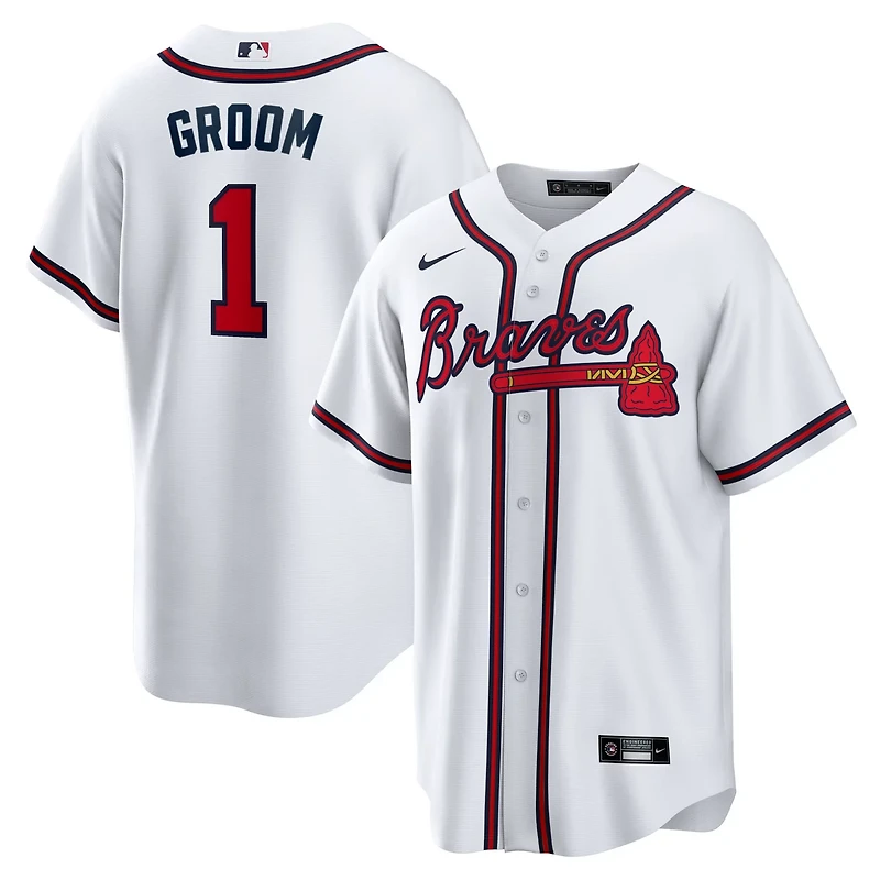 Nike Atlanta Braves 1 Groom Home Replica Jersey