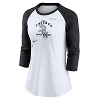 Nike Black Chicago Sox Next Up Tri-Blend Raglan 3 4-Sleeve T-Shirt