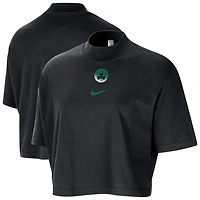 Nike Boston Celtics Courtside Mock Neck Loose Fit Cropped T-Shirt