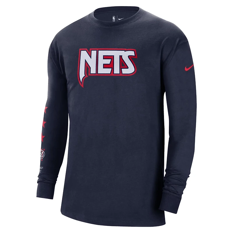 Nike Brooklyn Nets 2021/22 City Edition Courtside Heavyweight Moments Long Sleeve T-Shirt