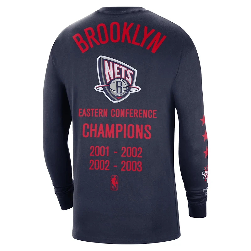 Nike Brooklyn Nets 2021/22 City Edition Courtside Heavyweight Moments Long Sleeve T-Shirt