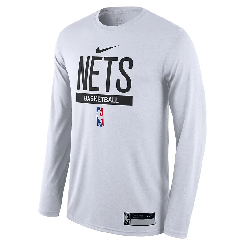 Nike Brooklyn Nets 2022/23 Legend On-Court Practice Performance Long Sleeve T-Shirt
