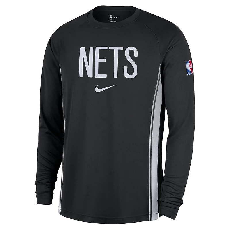 Nike Brooklyn Nets 2025 26 Authentic Pre-Game Legend Dri-FIT Long Sleeve Shooting Shirt