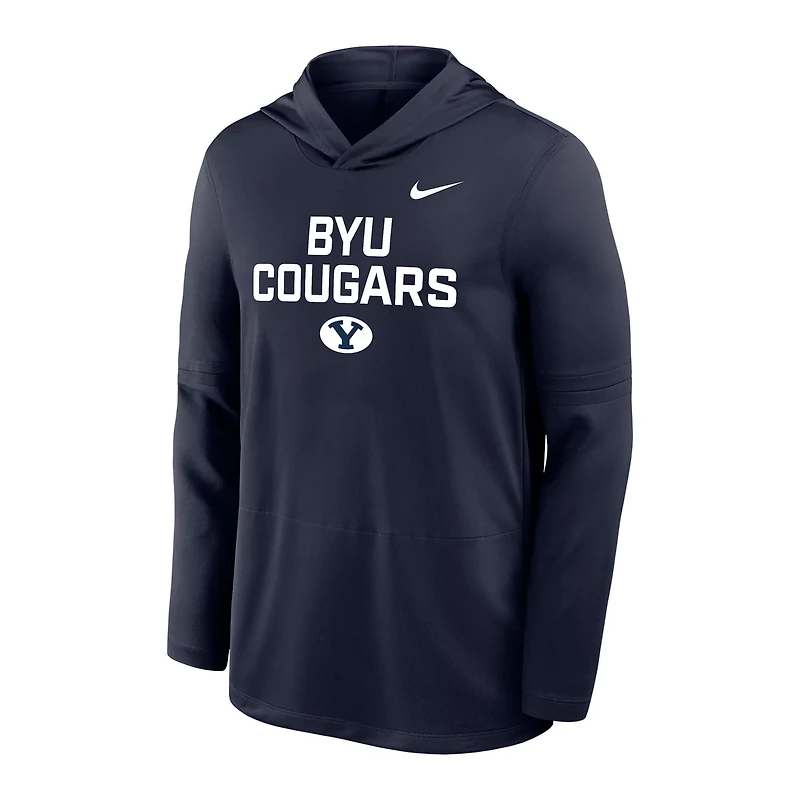 Nike BYU Cougars 2025 Sideline Dri-FIT Long Sleeve Hoodie T-Shirt