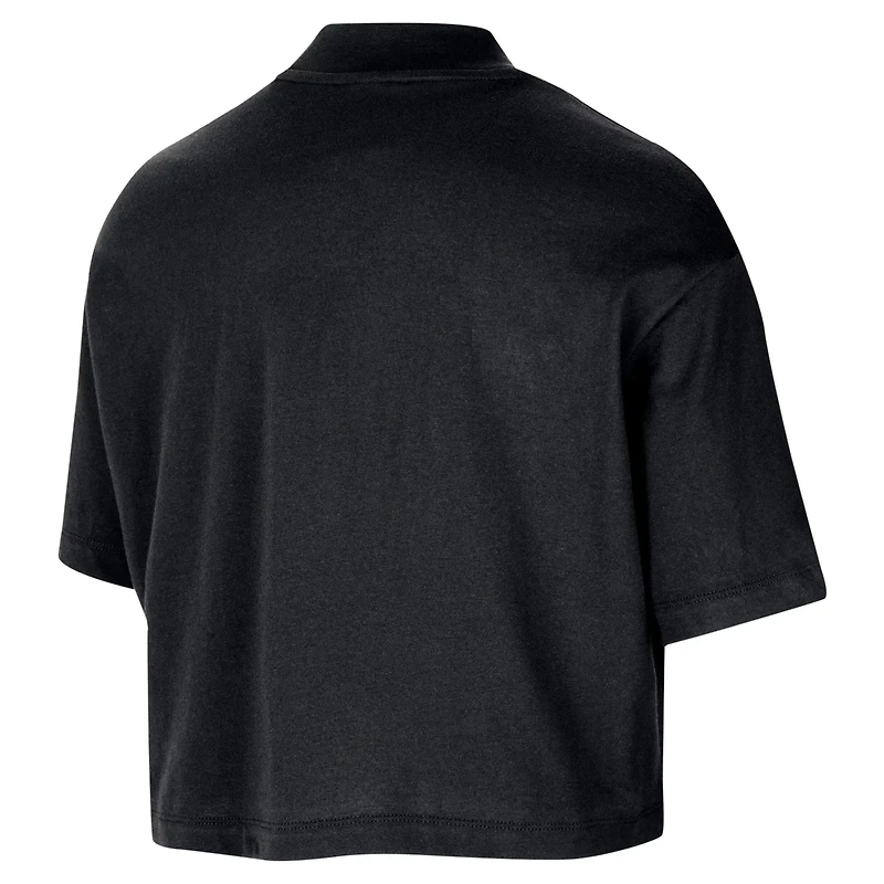 Nike Chicago Bulls Courtside Mock Neck Loose Fit Cropped T-Shirt