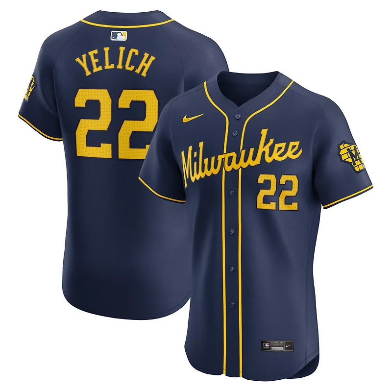 Nike Christian Yelich Milwaukee Brewers Alternate Home Elite Player Jersey