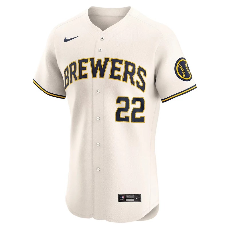 Nike Christian Yelich Milwaukee Brewers Home Elite Player Jersey