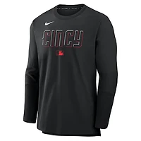 Nike Cincinnati Reds Authentic Collection City Connect Lightweight Player Tri-Blend Performance Long Sleeve T-Shirt