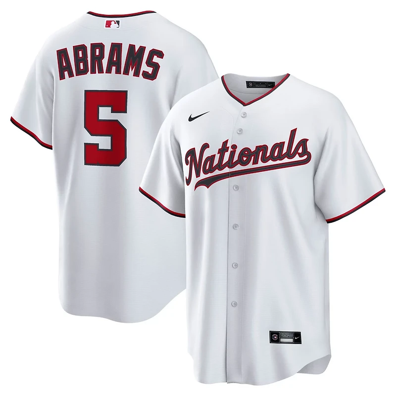 Nike CJ Abrams Washington Nationals Home Replica Jersey