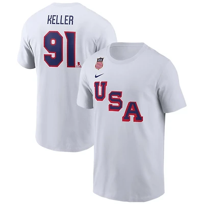 Nike Clayton Keller USA Hockey 2026 Name  Number T-Shirt