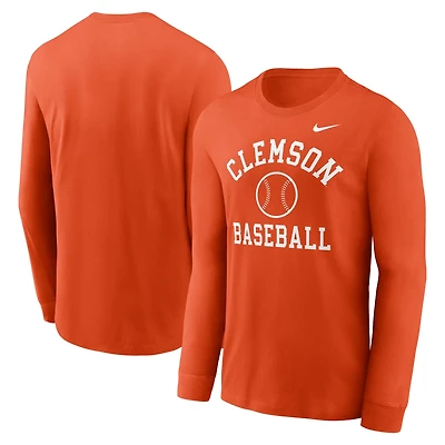 Nike Clemson Tigers Essential Baseball Arch Long Sleeve T-Shirt
