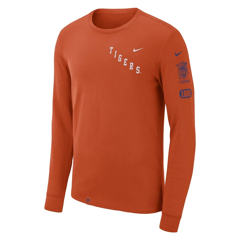 Nike Clemson Tigers Repeat Logo 2-Hit Long Sleeve T-Shirt