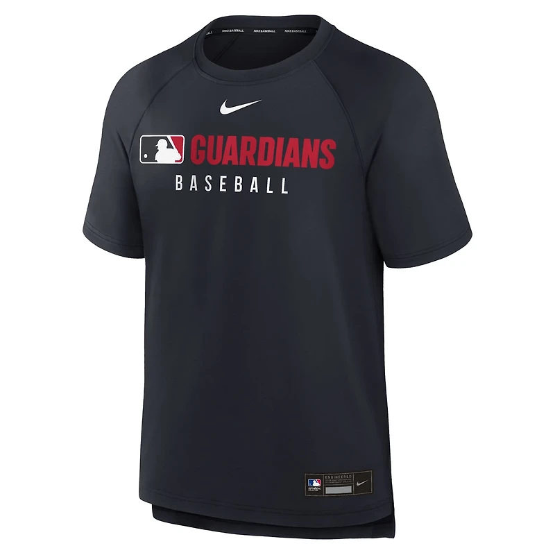 Nike Cleveland Guardians Authentic Collection Pregame Raglan Performance T-Shirt