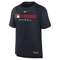 Nike Cleveland Guardians Authentic Collection Pregame Raglan Performance T-Shirt