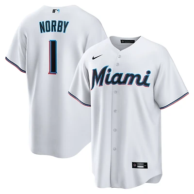 Nike Connor Norby Miami Marlins Home Replica Jersey