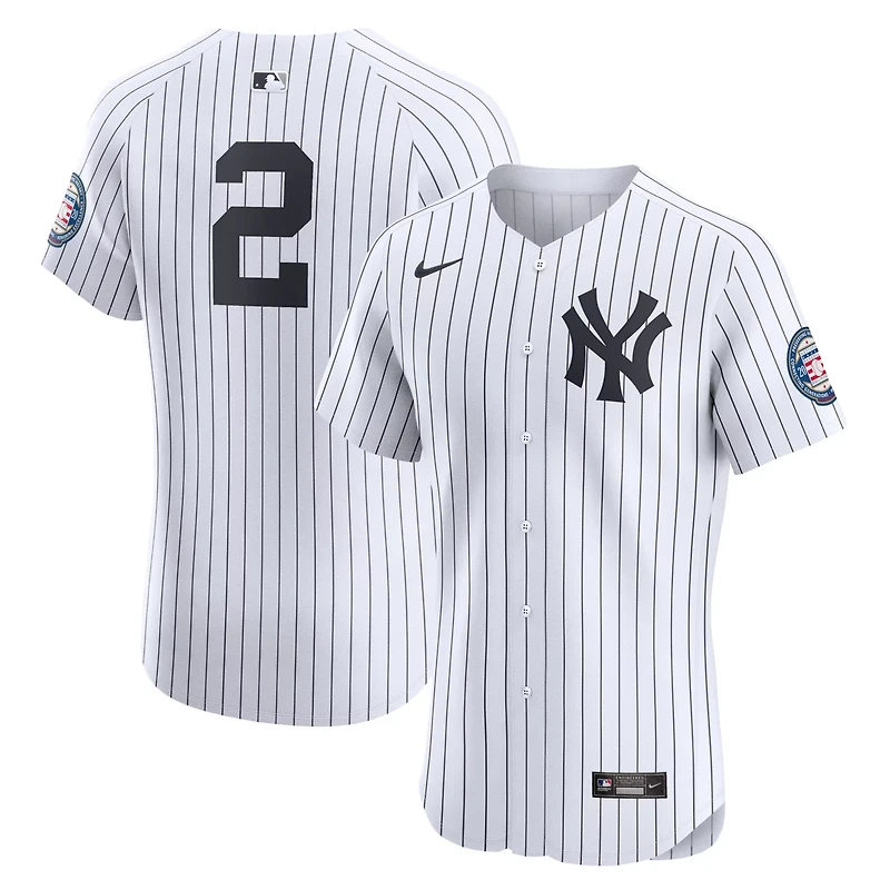 Nike Derek Jeter New York Yankees Home 2020 Hall of Fame Induction Patch Elite Player Jersey