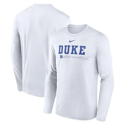 Nike Duke Blue Devils 2025 Courtside Basketball Shootaround Legend Dri-FIT Long Sleeve T-Shirt